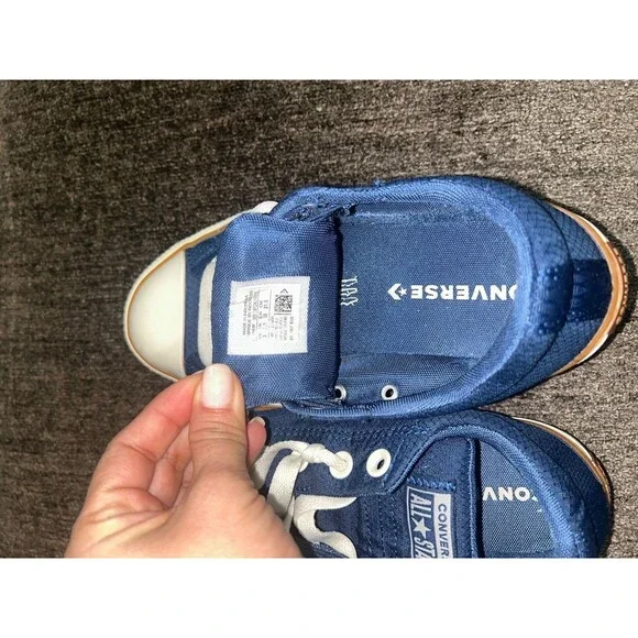 Converse All Star Junior 3 Blue Canvas Low Top Sneakers Youth Shoes - Picture 6 of 9